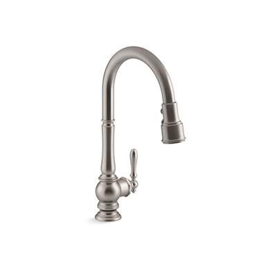 Artifacts Pull-down kitchen sink faucet with three-function sprayhead - Vibrant Stainless by Kohler