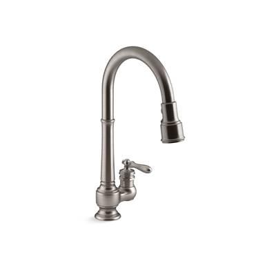 Artifacts Pull-down kitchen sink faucet with three-function sprayhead by Kohler