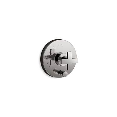 Kohler Composed Rite-Temp valve trim with push-button diverter and cross handle - Vibrant Titanium by Kohler