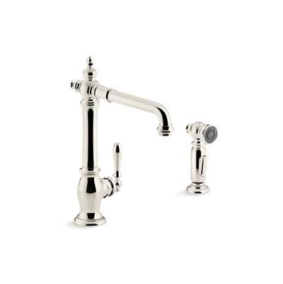 Artifacts Single-handle kitchen sink faucet with side sprayer