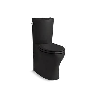 Kohler Persuade Curv Two-piece elongated toilet with skirted trapway, dual-flush - Black by Kohler