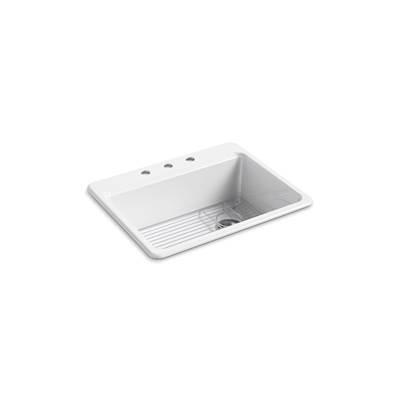 Kohler Riverby 27'' top-mount single-bowl kitchen sink - White by Kohler