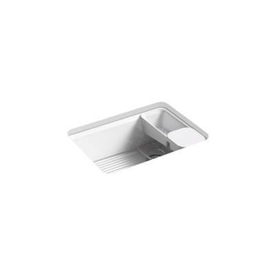 Kohler Riverby 27'' undermount single-bowl workstation kitchen sink - White by Kohler