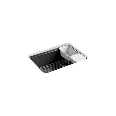 Kohler Riverby 27'' undermount single-bowl workstation kitchen sink - Black by Kohler