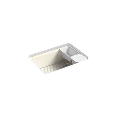 Kohler Riverby 27'' undermount single-bowl workstation kitchen sink - Biscuit by Kohler