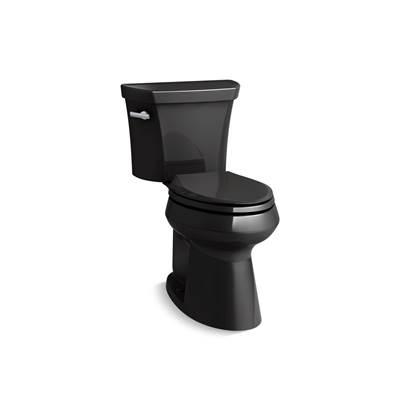 Kohler Highline Two-piece elongated toilet with concealed trapway, 1.28 gpf - Black by Kohler