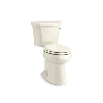 Kohler Highline Two-piece elongated toilet with concealed trapway, 1.28 gpf - Biscuit by Kohler