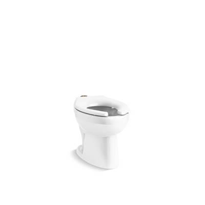 Kohler WellcommeE Ultra Floor-mount top spud flushometer bowl with bedpan lugs - White by Kohler
