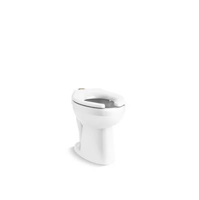 Kohler HighcliffE Ultra Floor-mount top spud flushometer bowl with bedpan lugs - White by Kohler