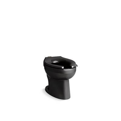 Kohler WellcommeE Ultra Floor-mount top spud flushometer bowl - Black by Kohler