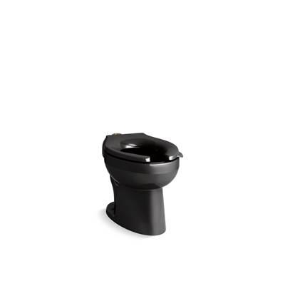 Kohler WellcommeE Ultra Floor-mount top spud flushometer bowl with bedpan lugs - Black by Kohler