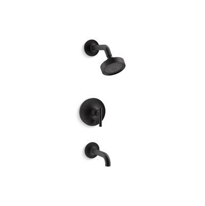 Kohler Purist Rite-Temp bath and shower trim kit with push-button diverter and lever handle, 2.5 gpm - Matte Black by Kohler
