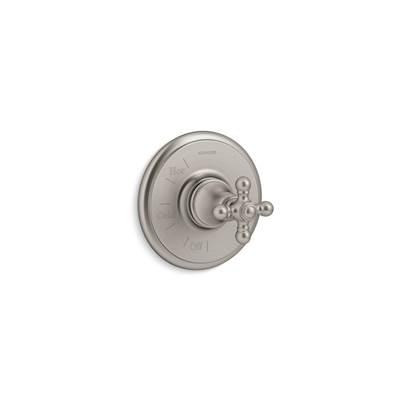 Artifacts Rite-Temp valve trim with cross handle - Vibrant Brushed Nickel by Kohler
