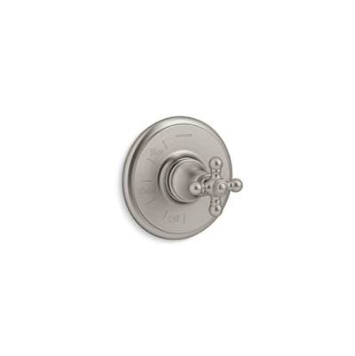 Kohler Artifacts Rite-Temp valve trim with cross handle - Vibrant Brushed Nickel