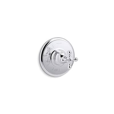 Kohler Artifacts Rite-Temp valve trim with cross handle - Polished Chrome