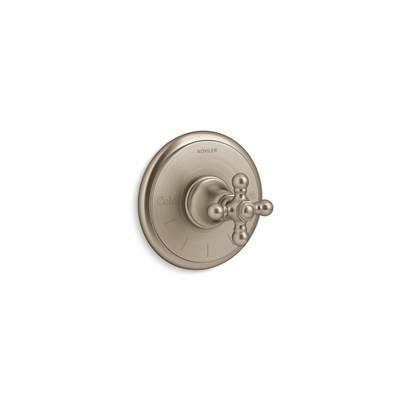 Artifacts MasterShower temperature control valve trim with cross handle - Vibrant Brushed Bronze by Kohler