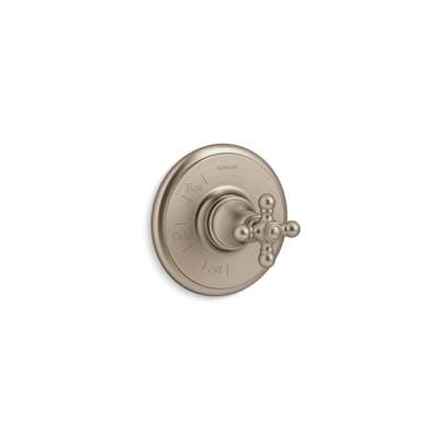 Kohler Artifacts Rite-Temp valve trim with cross handle - Vibrant Brushed Bronze