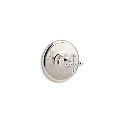 Artifacts Rite-Temp valve trim with cross handle - Vibrant Polished Nickel by Kohler