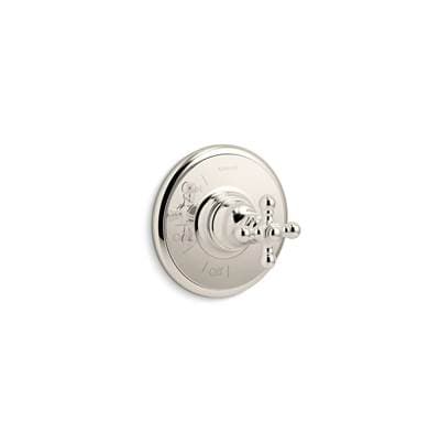 Kohler Artifacts Rite-Temp valve trim with cross handle - Vibrant Polished Nickel