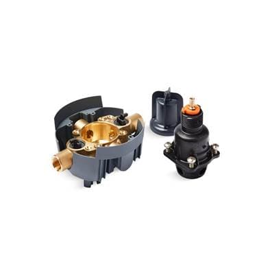 Kohler Rite-Temp Valve body and pressure-balancing cartridge kit with service stops and female NPT connections, project pack by Kohler