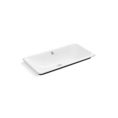 Kohler Iron Plains 30'' rectangular drop-in/undermount/vessel bathroom sink with Iron Black painted underside - White