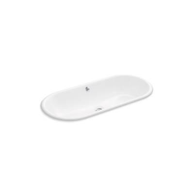 Kohler Iron Plains 33'' oval drop-in/undermount bathroom sink - White