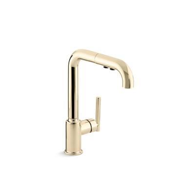 Kohler | Purist | Pull Out Kitchen Faucet - Vibrant French Gold by Kohler
