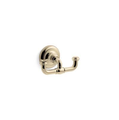 Artifacts Double robe hook - Vibrant French Gold by Kohler