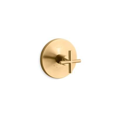 Kohler Purist MasterShower temperature control valve trim with cross handle - Vibrant Brushed Moderne Brass by Kohler