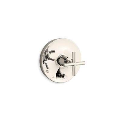 Kohler Purist Rite-Temp valve trim with push-button diverter and cross handle - Vibrant Polished Nickel by Kohler