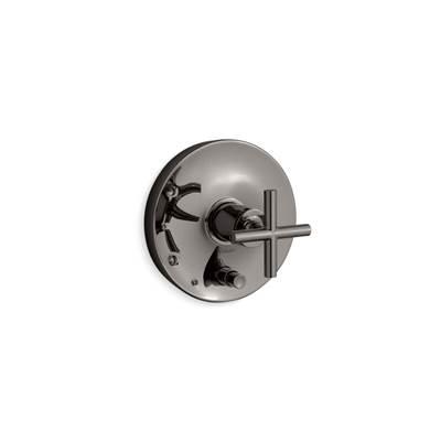 Kohler Purist Rite-Temp valve trim with push-button diverter and cross handle - Vibrant Titanium by Kohler
