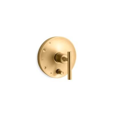 Kohler Purist Rite-Temp valve trim with push-button diverter and lever handle - Vibrant Brushed Moderne Brass by Kohler
