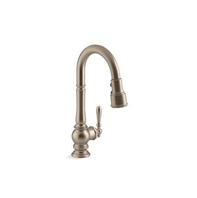 Artifacts Pull-down kitchen sink faucet with three-function sprayhead - Vibrant Brushed Bronze by Kohler