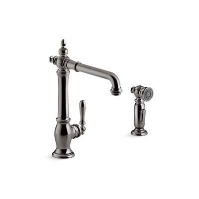 Artifacts Single-handle kitchen sink faucet with side sprayer