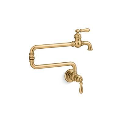 Artifacts Wall-mount pot filler - Vibrant Brushed Moderne Brass