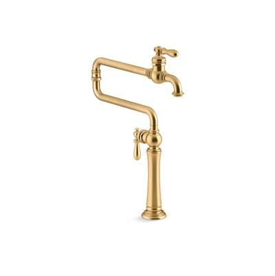 Artifacts Deck-mount pot filler - Vibrant Brushed Moderne Brass