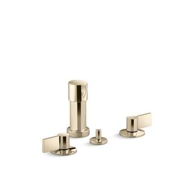 Kohler Components Widespread bidet faucet with Lever handles - Vibrant French Gold by Kohler