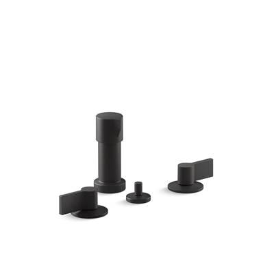 Kohler Components Widespread bidet faucet with Lever handles - Matte Black by Kohler