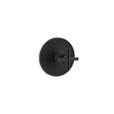 Kohler Purist MasterShower temperature control valve trim with cross handle - Matte Black by Kohler