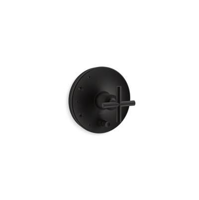Kohler Purist Rite-Temp valve trim with push-button diverter and cross handle - Matte Black by Kohler