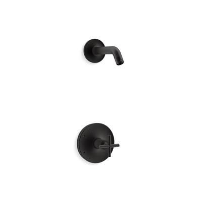 Kohler Purist Rite-temp Shower Trim Kit with Cross Handle, Without Showerhead - Matte Black by Kohler