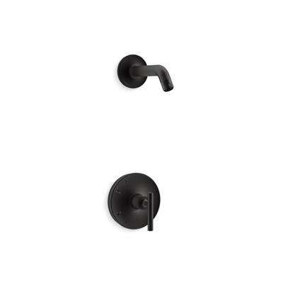 Kohler Purist Rite-temp Shower Trim Kit with Lever Handle, Without Showerhead - Matte Black by Kohler