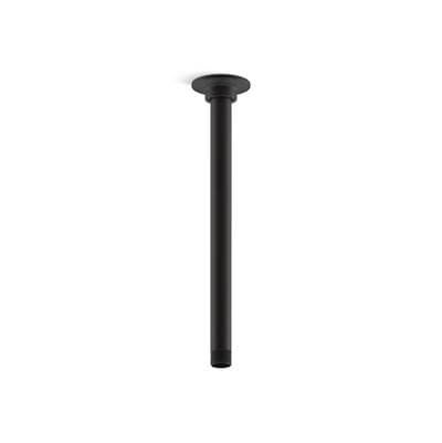 Kohler 12'' ceiling-mount single-function rainhead arm and flange - Matte Black