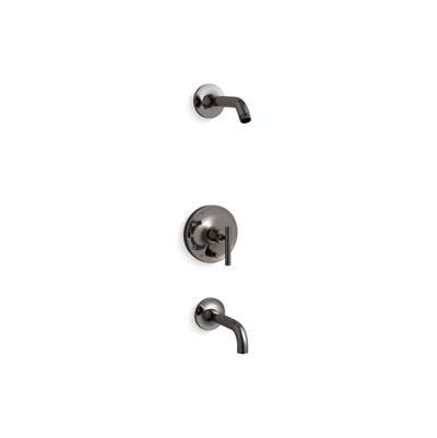 Kohler Purist Rite-Temp bath and shower trim kit with push-button diverter and lever handle, without showerhead - Vibrant Titanium by Kohler