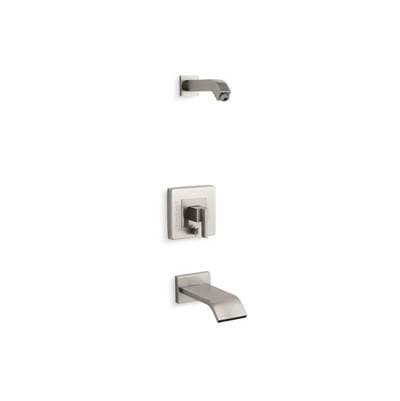 Kohler Loure Rite-Temp bath and shower trim kit with push-button diverter, without showerhead - Vibrant Brushed Nickel