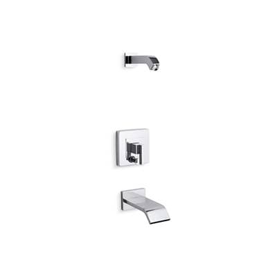 Kohler Loure Rite-Temp bath and shower trim kit with push-button diverter, without showerhead - Polished Chrome