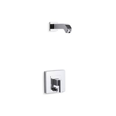 Kohler Loure Rite-Temp shower trim kit with push-button diverter, without showerhead - Polished Chrome