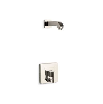 Kohler Loure Rite-Temp shower trim kit with push-button diverter, without showerhead - Vibrant Polished Nickel