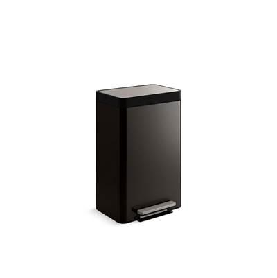 Kohler Dual-compartment step trash can - Black Stainless