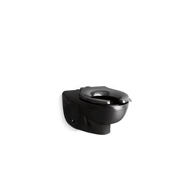 Kohler KingstonE Ultra Wall-mount top spud flushometer bowl - Black by Kohler